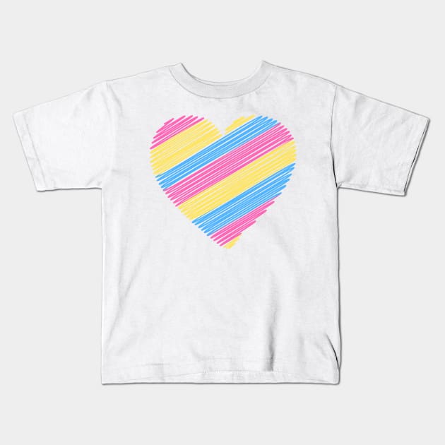 Pansexual flag heart Kids T-Shirt by MarcyRangel